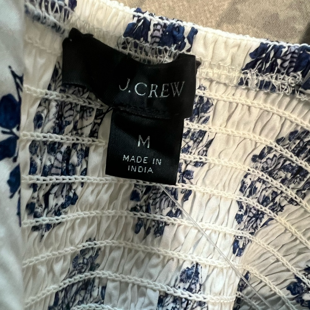 Jcrew floral block print midi dress with adjustable spaghetti straps - Picture 8 of 11